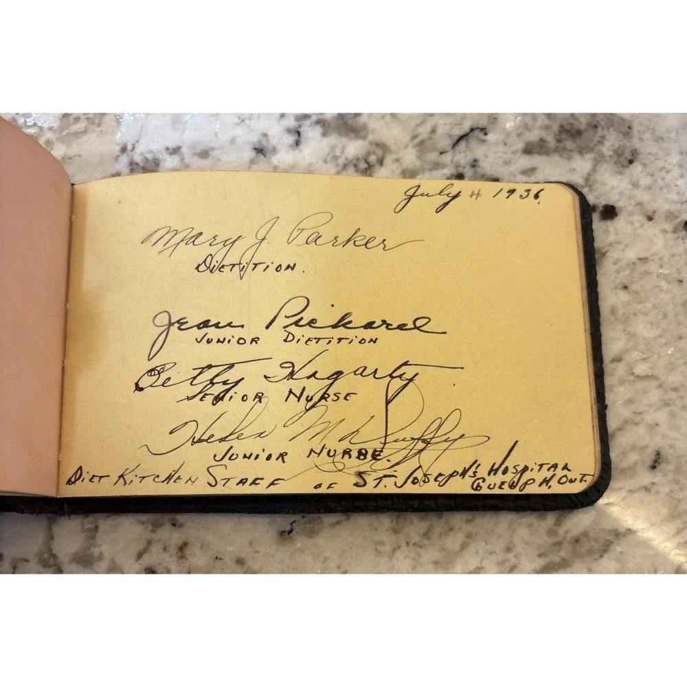1922 Antique Autograph Book Saint Joesphs Hospital Guelph Ontario Letters‎ Nurse